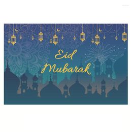 Party Decoration Eid Mubarak Wall Banner Creative Background With Mosque Hanging Lamp For Muslim Signs Frame Decor