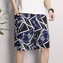 Men's Shorts Pyjamas Cotton Silk Beach Pants Fashion Casual Male Sleepwear Print Geometry Streetwear High Quality Home Pyjamas