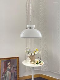 Pendant Lamps Medieval Style Milk White Glass Restaurant Chandelier Nordic Creative Minimalist French Modern Bedroom Bar