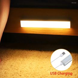 Night Lights Rechargeable Light 10/20 LEDs Cabinet PIR Motion Sensor Bar For Closet Wardrobe Under Energy-saving DC5V