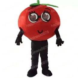 Performance Red Tomato Mascot Costumes Holiday Celebration Cartoon Character Outfit Suit Carnival Adults Size Halloween Christmas Fancy Party Dress