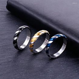 Cluster Rings Fashion Stainless Steel Accessories Simple Personality Striped Couple Ring Men And Women Titanium Jewelry