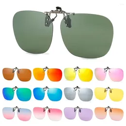 Sunglasses Metal Clip Clip-On Polarised Rimless Convenient Polygonal Shades UV400 Flip-up Sun Glasses For Prescription