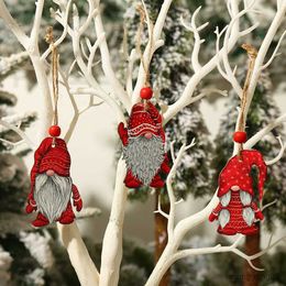 Christmas Decorations 9/12pc Christmas Gnomes Wooden Pendant Christmas Tree Hanging Oranment Navidad New Year 2024 Gift Xmas Decorations for Home Noel R231107