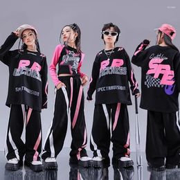 Stage Wear 2023 Jazz Modern Dance Costumes For Girls Loose Shirts Cargo Pants Suit Boys Hip Hop Street Clothes DQS14623