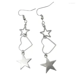 Dangle Earrings Hollow Out Star Heart For Women Long Fringe Drop Y2K Jewelry Gift Holiday Party Ornament