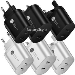 Type c USB C Charger 40W Fast Quick Charging PD Wall Chargers Eu UK US Plugs For Iphone 15 11 12 13 14 Samsung xiaomi F1