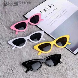 Sunglasses Retro Triangle Cat-eye Sunglasses for Women High-end Tren Hipster Hot Girl Beach Glasses Outdoor Travel Camping C240410