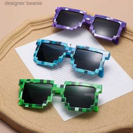 Sunglasses Kids Sunglasses Funny Sun Glasses Cosplay Action Game Toy Square Glasses Pixel Mosaic Thug Life Eyewear Children's Gift C240411