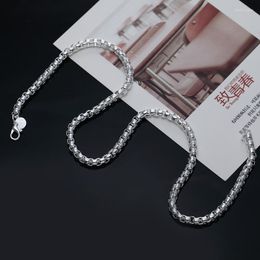 Chains Boutique 925 Silver 5mm 20/24 Inch Box Chain Necklace For Men And Women Fashion Jewellery Gifts
