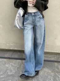 Women's Jeans Alien Kitty 2023 Mopping Women Chic Loose Denim Autumn Vintage Work Wear Wide Leg Pants All Match Daily Straight