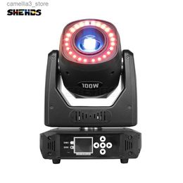 Moving Head Lights SHEHDS 100W LED Spot GOBO Beam Moving Head Lighting With 6 Prism DMX For Discos DJ Bar Q231107