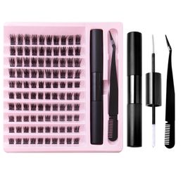 Natural Thick Grafted Eyelashes 100 Clusters 10-14mm Handmade Reusable Curl Segmented Fake Lashes Extensions Naturally Soft Delicate DHL