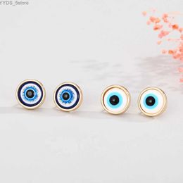 Stud Turkish Eye Ear Stud White Blue Evil Eyes Lucky Earrings for Women Jewellery YQ231107