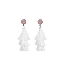 Color layered fringe ear hook earrings bohemian pendant lady girl layered tassel earrings ladies gift222T