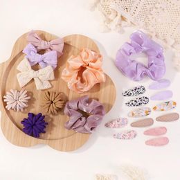 Hair Accessories 26pcs Girls Ealstic Band Sets For Children Sweet Kids Bows Hairband Clips Hairpins Ponytail Holder Gifts