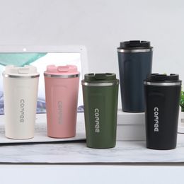 380/500ML 304 Stainless Steel Coffee Mugs Tumbler Travel Car Mug Thermos Mugs Vacuum Insulation Bottle Milk Drinking Coffee Cups