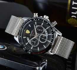 Ferrar Wrist Watches for men 2023 mens Watches All dials work Quartz Watch High Quality Top Luxury Brand Chronograph Clock Sports car Fashion Steel Strap