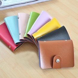 Card Holders 24 Slot Holder PU Leather Slim Bank Credit ID Coin Pouch Case Bag Wallet Organizer Thin Business Clip With Button