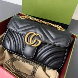 Famous brand Women Luxurys Designers bags Marmont Womens bag Bags Shoulder Handbag GGitys Handbags Classic Leather Heart Style Gold Chain Tote Messenger 5colors