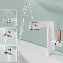 Bathroom Sink Faucets Basin Faucet Digital Show Creative Solid Brass Rotation Pull Out Cold Mixess Arrival