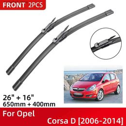 Windshield Wipers Front Wiper Blades For Opel Corsa D 2006-2014 Windshield Windscreen Window 26"+16" 2006 2007 2008 2009 2010 2011 2012 2013 2014 Q231107