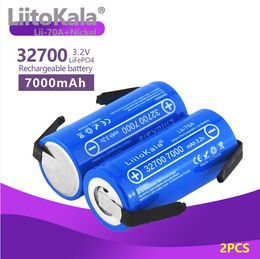 2PCS LiitoKala Lii-70A 3.2V 32700 6500mAh 7000mah LiFePO4 Battery 35A Continuous Discharge Maximum 55A High power battery