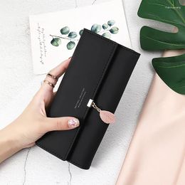 Wallets Women's Long Wallet 2023 Fashion Leaf Crowd Design Ladies Folding Card Holder Handheld Money Clutch Bag Female Purses