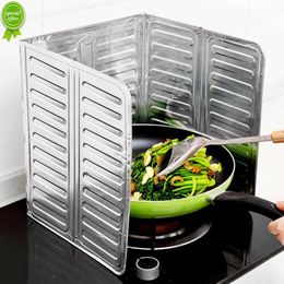 New Kitchen Aluminium Anti-oil Plate Foldable Stove Heat Insulation Splash Proof Baffle Wall Protected Screens Kitchen Accessories