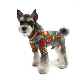 Dog Apparel Clothes Trend Pet Summer Schnauzer Fadou Small Medium Yorkshire Shirt Vest Cartoon Printed Luxury Puppy Fashion Designer Cat