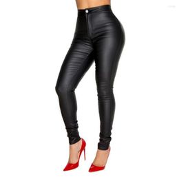 Women's Pants Fashion Faux Leather PU Trousers Women Casual Spring Bodycon Tight Trouser Small Feet Sexy Female High Waist Long 2023