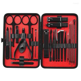 Nail Art Kits 23 Piece Black Clipper PU Box S Beauty Set