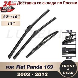 Windshield Wipers Wiper Front Rear Wiper Blades Set For Fiat Panda 169 2003-2012 2004 2005 2006 2007 2008 2009 Windshield Windscreen 22"16"13" Q231107