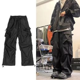 Men's Pants HOUZHOU Black Cargo Pants for Men Hip Hop Gray Cargo Trousers Male Red Spring Cotton Loose Casual Streetwear Hip Hop Pocket 231107