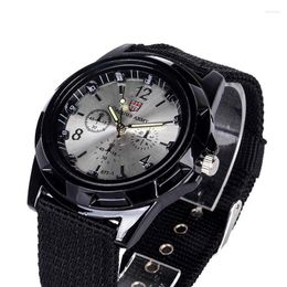 Wristwatches Watches Men Top Casual Military Quartz Sport Wristwatch Soft Nylon Band Male Clock Watch Relogio Masculino