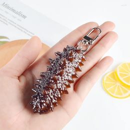 Keychains 1pc Simulation Sea Cucumber Keychain Cute Food Model Pendant Pography Women Student Girl Jewelry Bag Car Key Holder Keyring