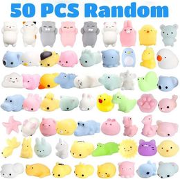 Animais de pelúcia de pelúcia 50-5pcs kawaii shishies mochi anima brinquedos mole para crianças bola bola bola favores favores estresse alívio brinquedos para aniversário