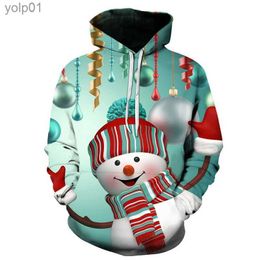 Men's Hoodies Sweatshirts Christmas snowman Print Loog Sle Hoodie Sweatshirt Fashion Clothes Unisex Harajuku Streetwear Men/Women Hip Hop Men ClothingL231107