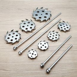 1pcs DIA 50mm To 180mm Stainless Steel Saw Tooth Type Dispersion Stirring Disc With Diversion Hole Lab Stirrer Rod Nut