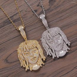 Pendant Necklaces Hip Hop Large Necklace Full Bling 5A Zircon 18k Real Gold Plated Jewellery