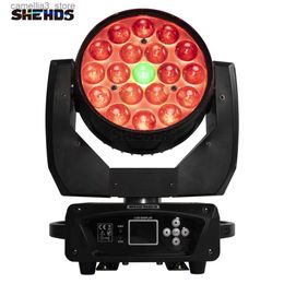 Moving Head Lights 1/2/4pcs LED 19x15W RGBW Beam+Wash Zoom Moving Head Light DJ Stage Light Equipment Concert Productions Professionals Wedding Q231107