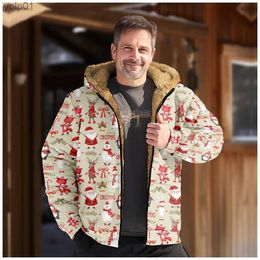 Men's Hoodies Sweatshirts Merry Christmas Men's Zipper Long Sle Hoodies Parkas Coat Jacket Casual Christmas Winter For Men/Women Clothing OuterwearL231107