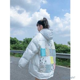 Men's Trench Coats Wash Free Down Jacket Female Design Sense of Minority Loose and Thin 2022 Winter Korean White Duck Bright Coat 0fu1