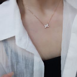 Letter X Mother of Pearl Pendant Necklace Light Luxury Designer Cross Necklace Women's Christmas Gift