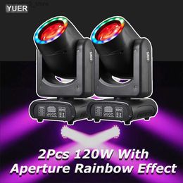 Moving Head Lights 2Pcs/lot MINI LED Moving Head Light 120W Beam+Spot+Rainbow Effect+Aperture+18 Prisms Dj Dmx Stage Light Effect Light Disco Bar Q231107