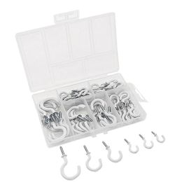 Hooks & Rails 70PCS Ceiling Heavy Duty Screw Cup Hook For Bathroom Kitchen Wall Hanging Various Size Combination Package