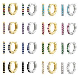 Hoop Earrings Cute Cubic Zirconic Small Round For Women 8mm Crystal Geometric Circle Luxury Jewellery Wedding Gifts Brincos