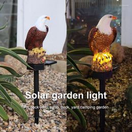 Led Solar Eagle Ground Plug Lawn Light Outdoor Waterproof Animal Ornament Lamp Garden Decoration