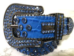 Belts designer bb simon belt mens belt for women shiny diamond belts black on black blue white multicolour with bling rhinestones as gift waistband waist 1ess965