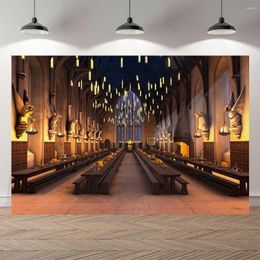 Party Decoration Retro Old Magic Castles Dining Hall Pography Background Children Born Baby 1st Birthday Baptism Communion Backdrops